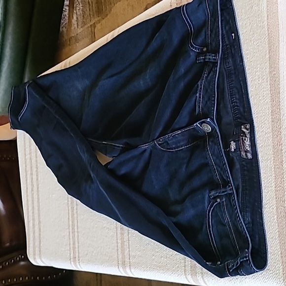 Silver jeggings sz. 22. Dark wash jeans comfortabe and dressy. (#959) - Picture 1 of 16